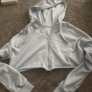 Gray Women's Cropped Hoodie